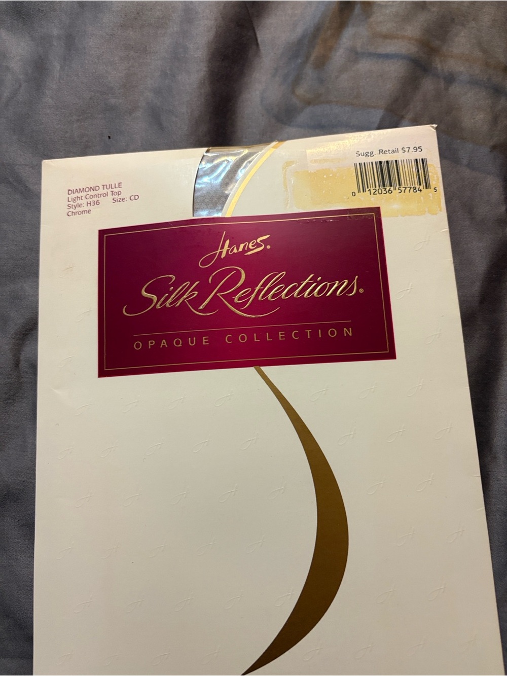 Vintage Hanes silk reflections opaque collection pantyhose Diamond Tulle Size CD